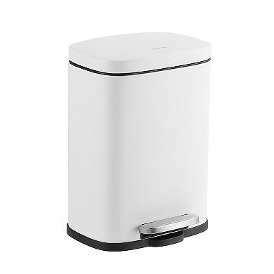 Connor Rectangular 13-gallon Trash Can With Soft-close Lid And Free Mini Trash Can