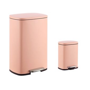 Connor Rectangular 13.2-gallon Trash Can With Soft-close Lid And Free Mini Trash Can