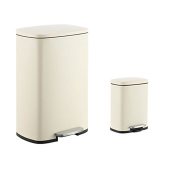Connor Rectangular 13.2-gallon Trash Can With Soft-close Lid And Free Mini Trash Can