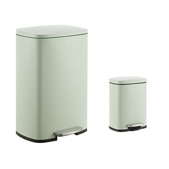 Connor Rectangular 13.2-gallon Trash Can With Soft-close Lid And Free Mini Trash Can