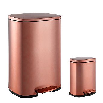 Connor Rectangular 13.2-gallon Trash Can With Soft-close Lid And Free Mini Trash Can