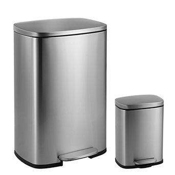 Connor Rectangular 13.2-gallon Trash Can With Soft-close Lid And Free Mini Trash Can