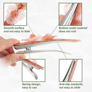 2 Pcs Metal Long Duckbill Hair Clips Large Crocodile Hair Clips For Thick Hair 1.57"