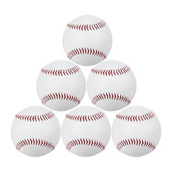 9 Inch Baseball Baseballs Soft Bulk Training Baseball Unmarked Baseballs For Youth, 6 Pack