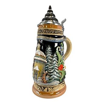 Pinnacle Peak Trading Silent Night Chapel Le German Stoneware Christmas Beer Stein .5 L