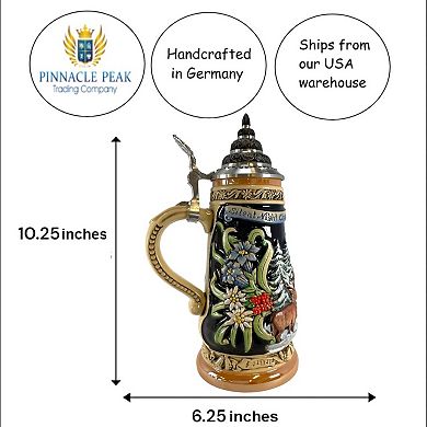 Pinnacle Peak Trading Silent Night Chapel Le German Stoneware Christmas Beer Stein .5 L