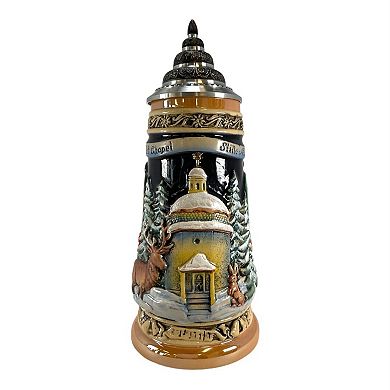 Pinnacle Peak Trading Silent Night Chapel Le German Stoneware Christmas Beer Stein .5 L