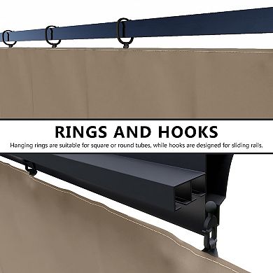 Aoodor Gazebo Curtain Replacement - Universal 4-panel Sidewalls 12' X 12'(curtain Only)