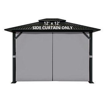 Aoodor Gazebo Curtain Replacement - Universal 4-panel Sidewalls 12' X 12'(curtain Only)