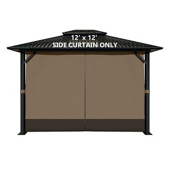 Aoodor Gazebo Curtain Replacement - Universal 4-panel Sidewalls 12' X 12'(curtain Only)