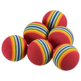 Eva Sponge 42mm Exercise Flight Swing Practice Golf Foam Balls Rainbow 6 pc