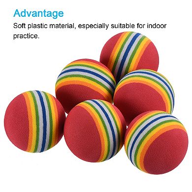 Eva Sponge 42mm Exercise Flight Swing Practice Golf Foam Balls Rainbow 6pcs