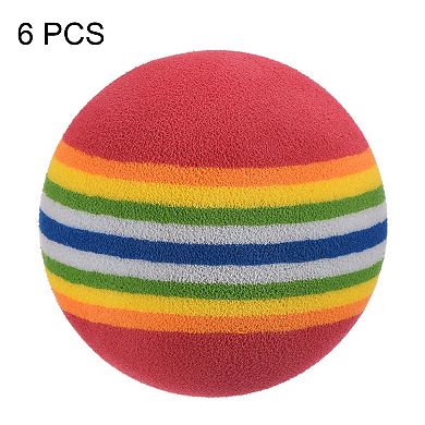 Eva Sponge 42mm Exercise Flight Swing Practice Golf Foam Balls Rainbow 6pcs