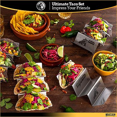 Taco Holders Reversible Tray Can Hold 2 Or 3 Shells - Makes Prep A Breeze, No Mess - Dishwasher Safe