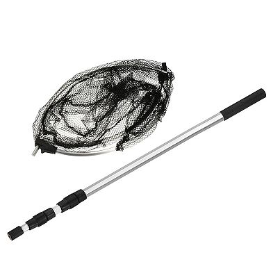 6.2ft Aluminium Alloy Telescopic Landing Pole Round Folding Fishing Net