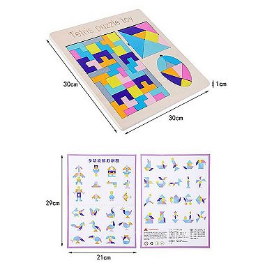 3 In 1 Tengram Wooden Board Learning Puzzle For Kids