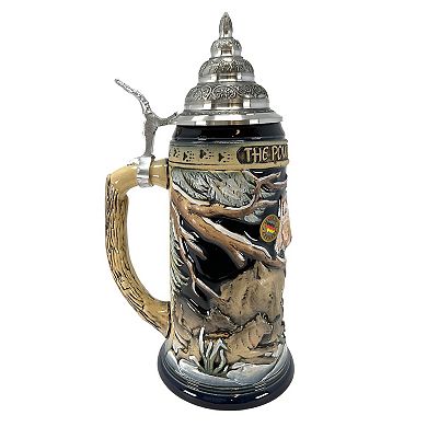 Pinnacle Peak Trading Power Of The Pack Wolves In The Snow German Beer Stein