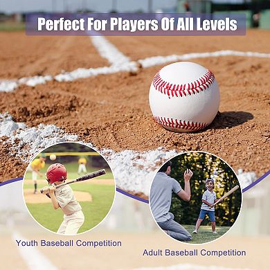9 Inch Baseball Baseballs Bulk Practice Training Baseball Unmarked Baseballs, 6 Pack