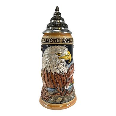 Pinnacle Peak Trading Majestic Bald Eagles Le German Stoneware Beer Stein .75 L Made In Germany