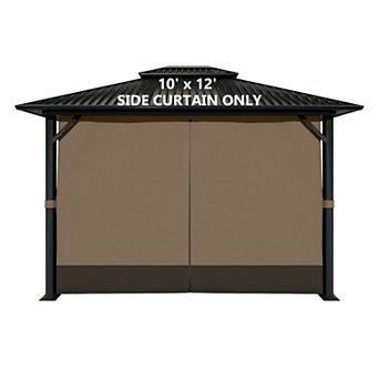 Aoodor Gazebo Curtain Replacement - Universal 4-panel Sidewalls 10' X 12'(curtain Only)
