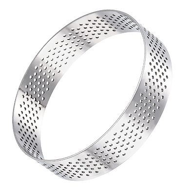 2pcs Stainless Steel Circular Cake Rings 3.1" Perforated Cake Mousse Ring Kitchen Baking Mould