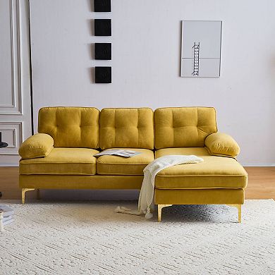 Modern Sectional Sofas Couches Velvet L Shaped Couches