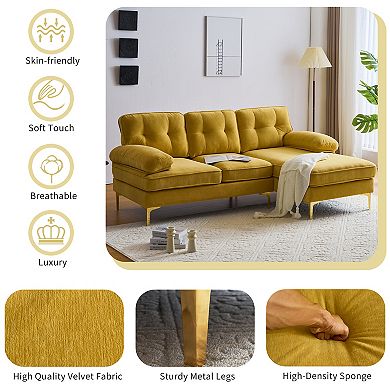 Modern Sectional Sofas Couches Velvet L Shaped Couches