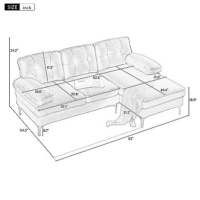 Modern Sectional Sofas Couches Velvet L Shaped Couches