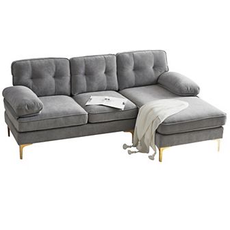 Modern Sectional Sofas Couches Velvet L Shaped Couches