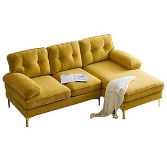Modern Sectional Sofas Couches Velvet L Shaped Couches