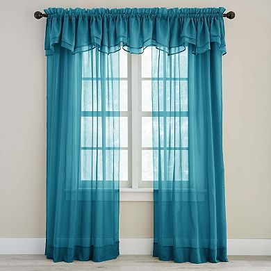 BrylaneHome BH Studio Sheer Voile Layered Valance