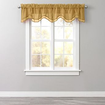 BrylaneHome BH Studio Sheer Voile Layered Valance
