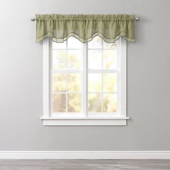 BrylaneHome BH Studio Sheer Voile Layered Valance