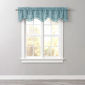 BrylaneHome BH Studio Sheer Voile Layered Valance