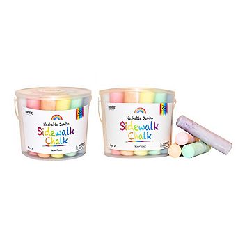 CocoNut Outdoor Jumbo Sidewalk Chalk Bucket 2 pk - 40 Pieces, Non-toxic, Washable Chalk For Kids 3+