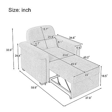 Merax 3 In 1 Convertible Sleeper Chair