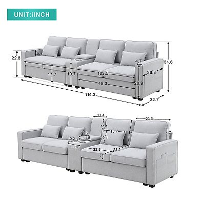 Merax Upholstered Sofa With Console