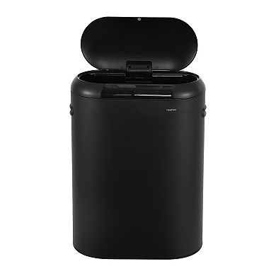 Robo Kitchen 13.2-gallon Slim Oval Motion Sensor Touchless Trash Can With Touch Mode