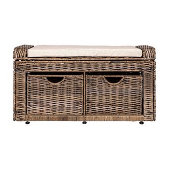Palermo 2 Drawer Wicker Storage Bench