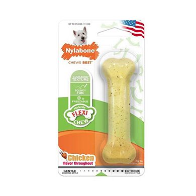 Nylabone Flexi Chicken Flavor Chew Dog Bone - Regular (1 Pack)