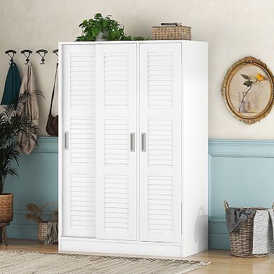 3-door Shutter Wardrobe With Shelves