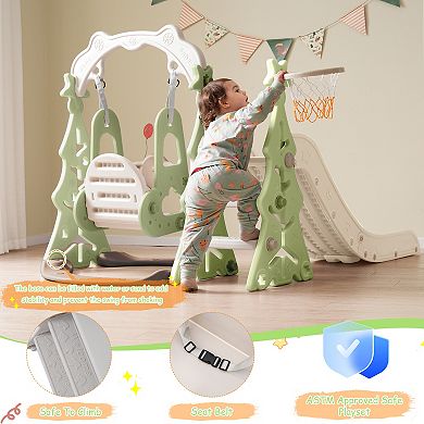Merax Toddler Slide And Swing Set 3 In 1，kids Playground Climber Swing Playset
