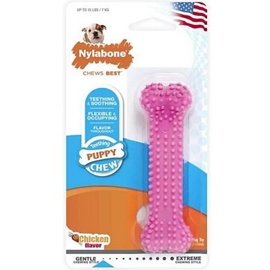 Nylabone Chew Dental Bone Chew Toy - Pink (3.75")
