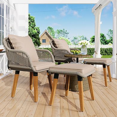 Merax 5 Pieces Patio Furniture Chair Sets