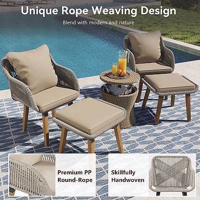 Merax 5 Pieces Patio Furniture Chair Sets