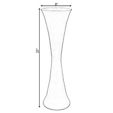 Decorative Modern Bamboo Display Floor Vase Hourglass Shape