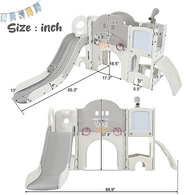 Kids Slide Playset Structure 9 In 1