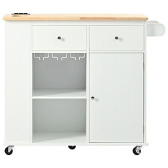 Kitchen Storage Island, Open Storage and Wine Rack