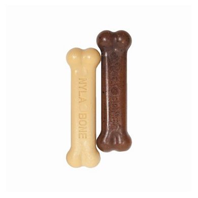 Nylabone Chew Petite Twin Pack - Chicken & Peanut Butter Nylon Chews(3.75" - 2 Pack)