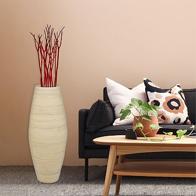 Uniquewise Tall Cylinder Bamboo Floor Vase